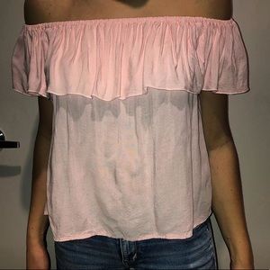 Off the shoulder ruffle top!